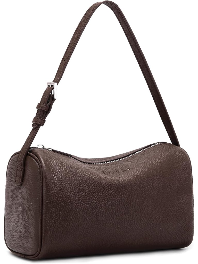 Small Leather Shoulder Purses For Women: Mini Barrel Evening Crossbody Bags - De